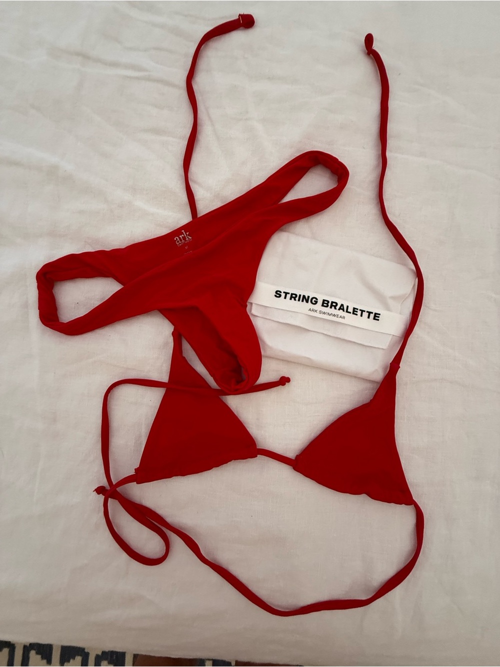 Ark Swimwear Red String Bralette Bikini Set